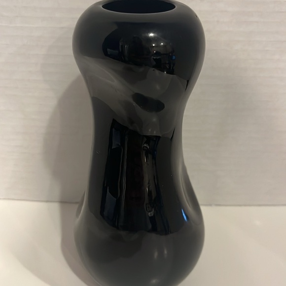 Pre-Owned Vintage Japanese AIZU Hand Painted Black Vase - Picture 5 of 5